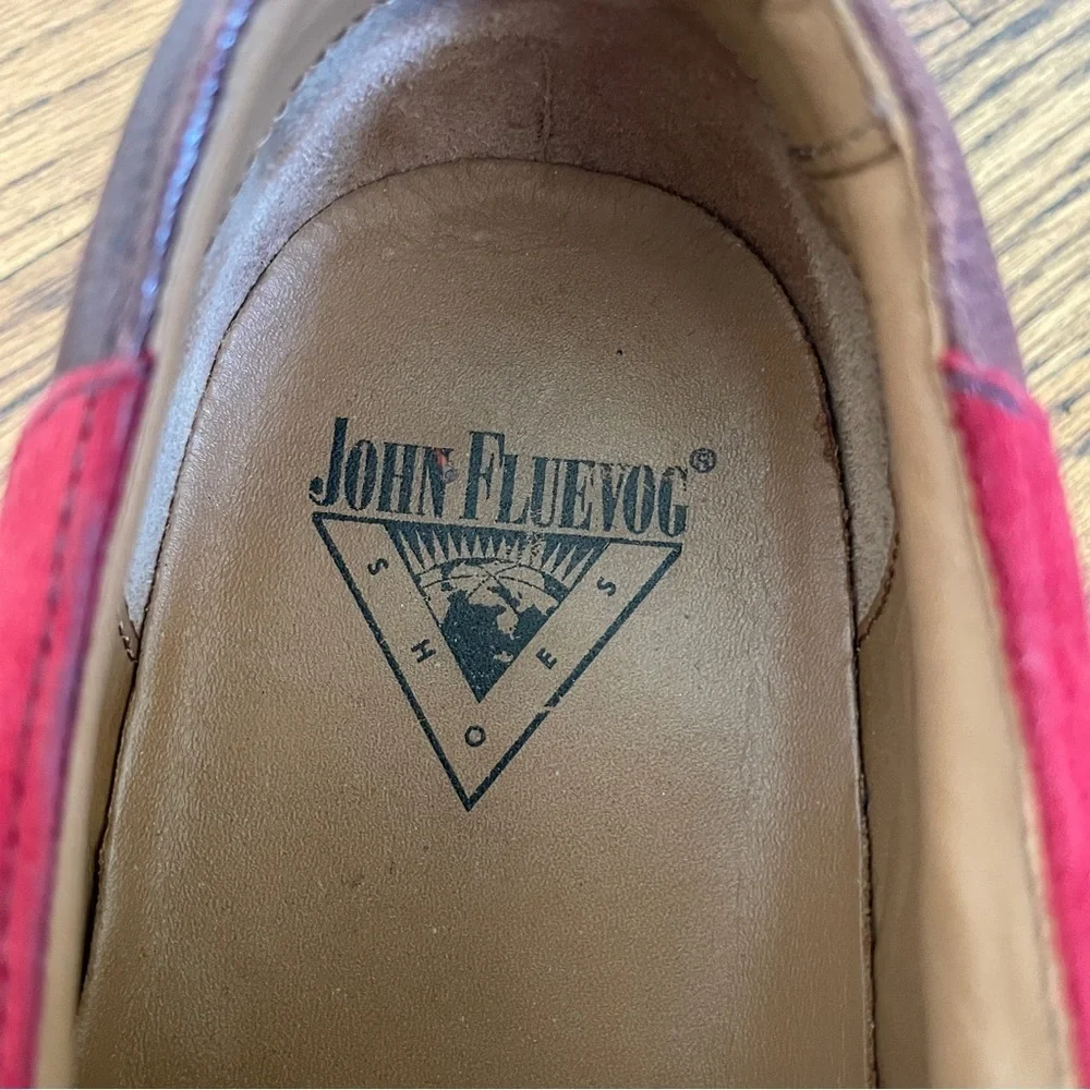 John Fluevog Angel Boat Shoes Little Wing Size 10 Leather Lace Up Chunky loafers